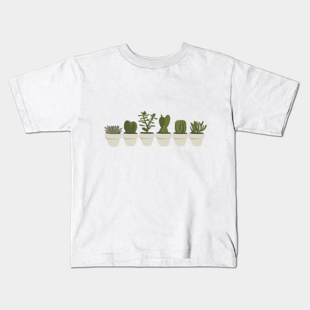 Cacti & Succulent – White Kids T-Shirt by crumpetsandcrabsticks